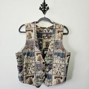 Vintage Willowbend Tapestry Vest Size M America USA